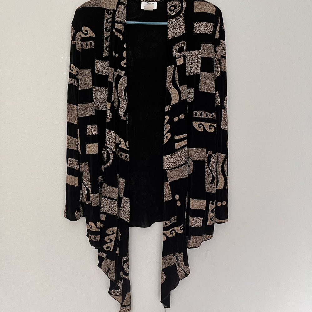Elegant Black and Cream Women's Cardigan